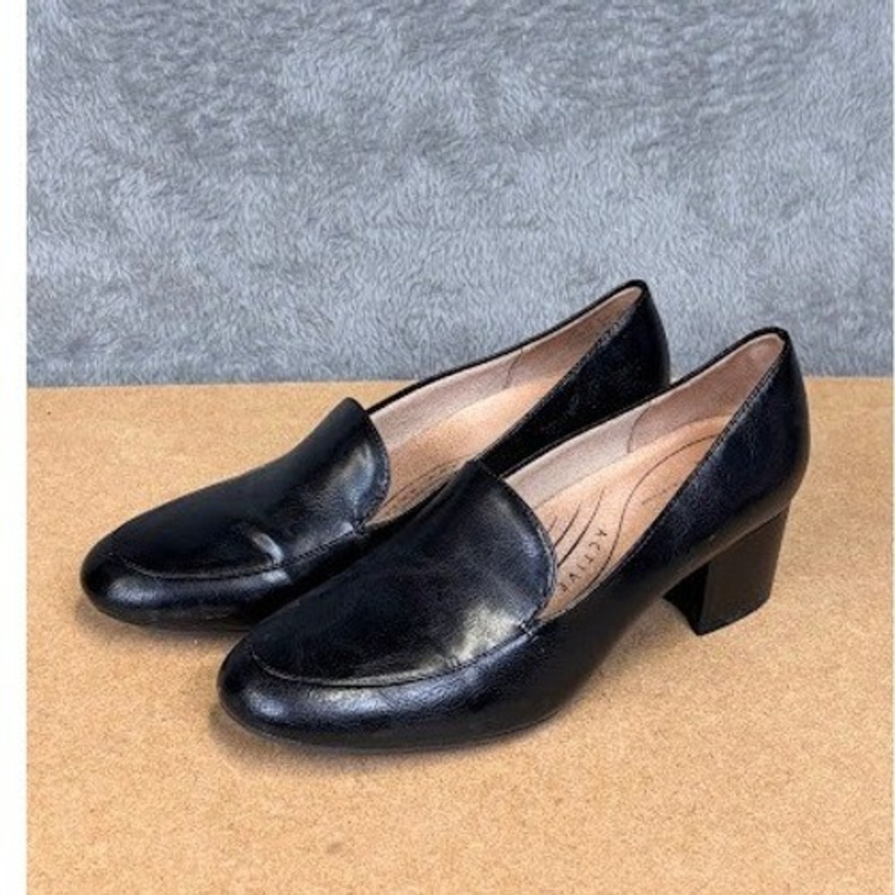 LifeStride Trixie Womens Black Block Heel Pump‎ Shoes Active Arch Size 9.5M